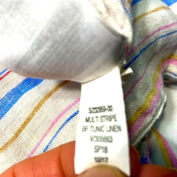 GAP- Woman's, Medium Boyfriend Stripe Popover Linen Tunic - Picture 8 of 8